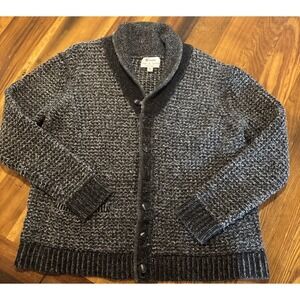 Rag & Bone Neiman Marcus Sweater Mens XXL Black Gray Wool Blend Shawl Cardigan